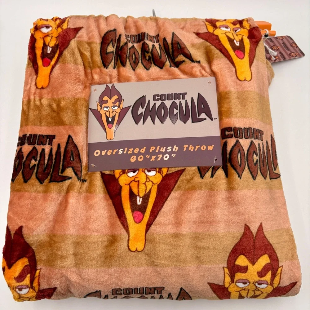 Count Chocula Oversized Plush Throw Blanket 60x70 Retro Cereal Halloween